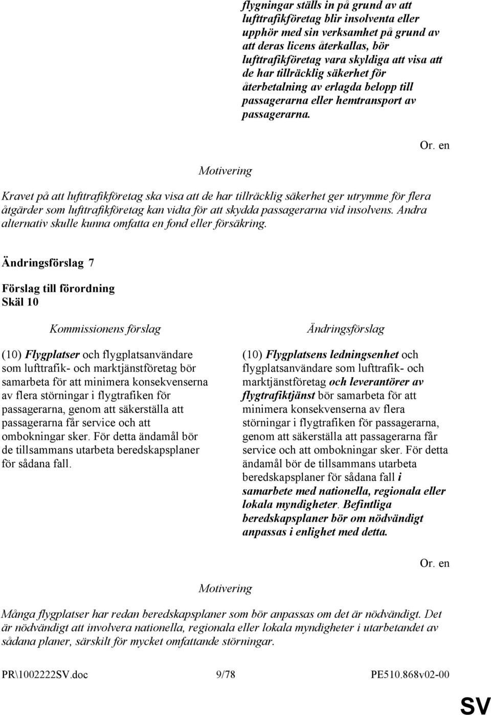 Kravet på att lufttrafikföretag ska visa att de har tillräcklig säkerhet ger utrymme för flera åtgärder som lufttrafikföretag kan vidta för att skydda passagerarna vid insolvens.