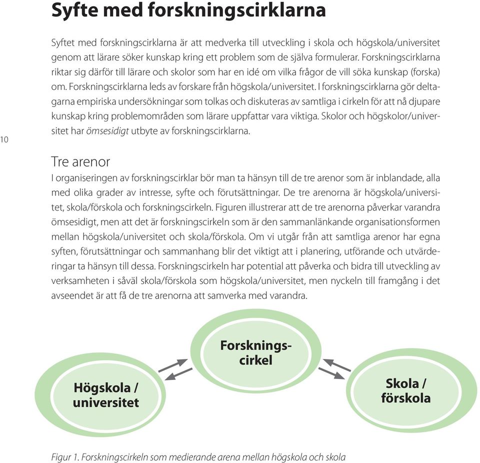 Forskningscirklarna leds av forskare från högskola/universitet.