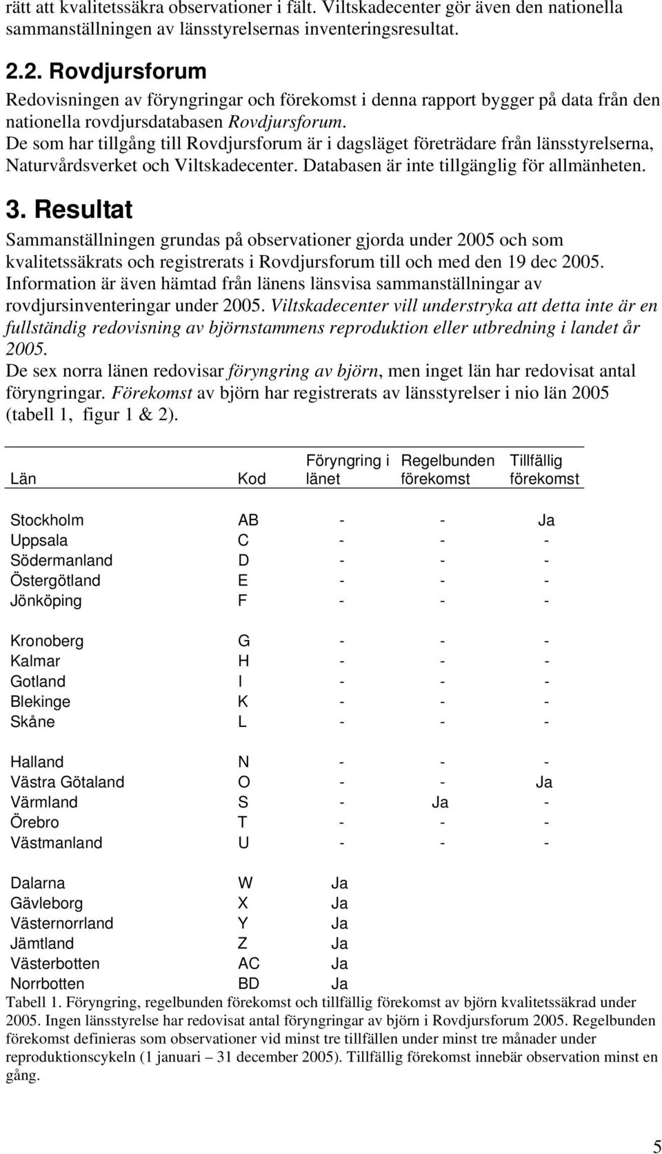 De som har tillgång till Rovdjursforum är i dagsläget företrädare från länsstyrelserna, Naturvårdsverket och Viltskadecenter. Databasen är inte tillgänglig för allmänheten. 3.