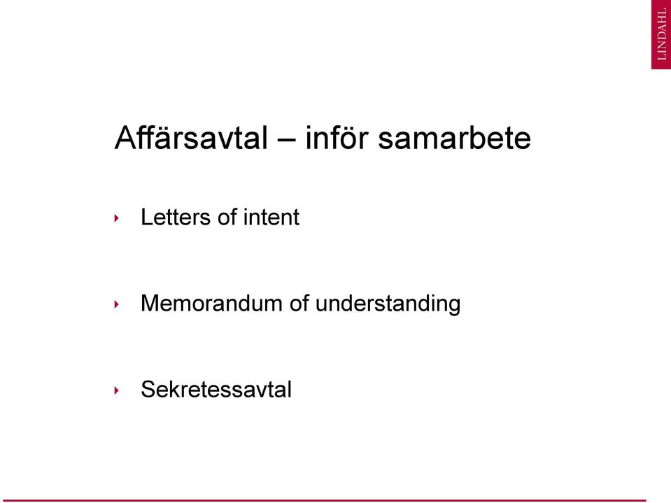 intent Memorandum of