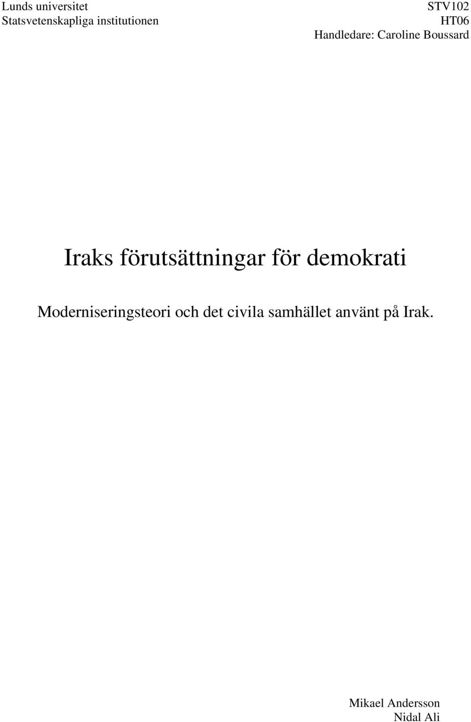 förutsättningar för demokrati Moderniseringsteori och