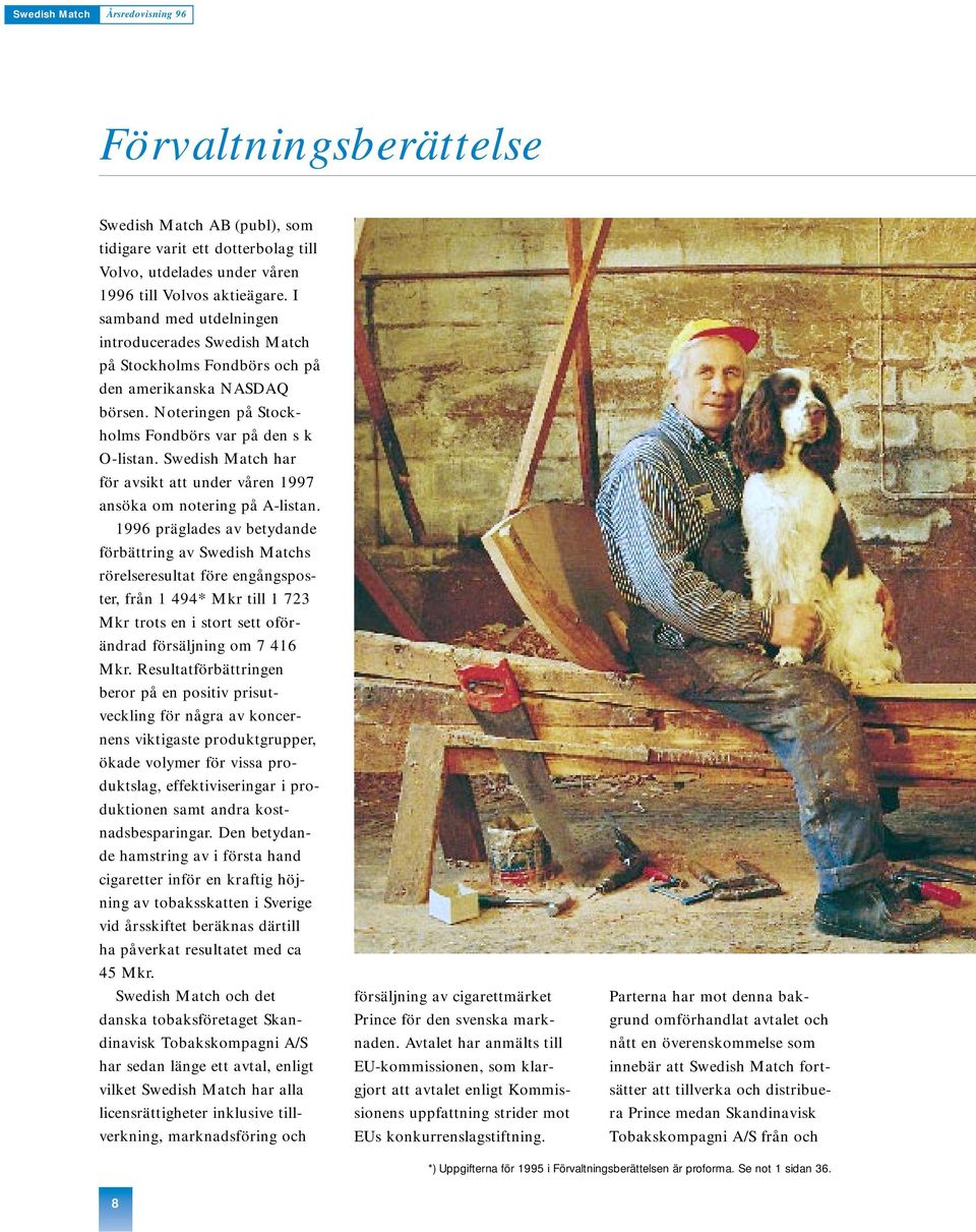 har för avsikt att under våren 1997 ansöka om notering på A-listan.
