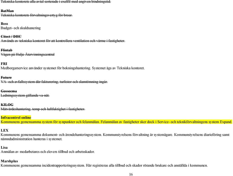 Flintab Vågen på Hulje Återvinningscentral FRI Medborgarservice använder systemet för bokningshantering. Systemet ägs av Tekniska kontoret.