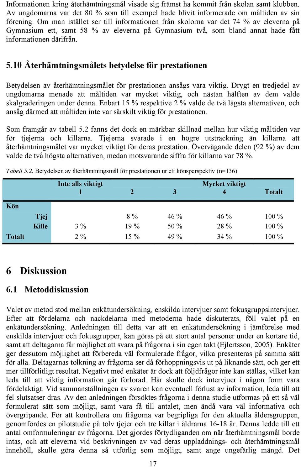 % av eleverna på Gymnasium två, som bland annat hade fått informationen därifrån. 5.