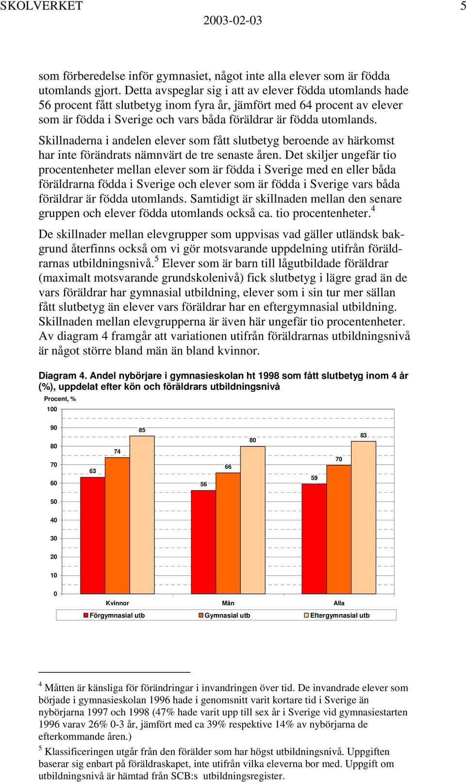 Skillnaderna i andelen elever som fått slutbetyg beroende av härkomst har inte förändrats nämnvärt de tre senaste åren.