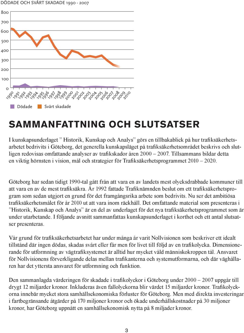 av trafikskador åren 2 27. Tillsammans bildar detta en viktig hörnsten i vision, mål och strategier för Trafiksäkerhetsprogrammet 2 22.