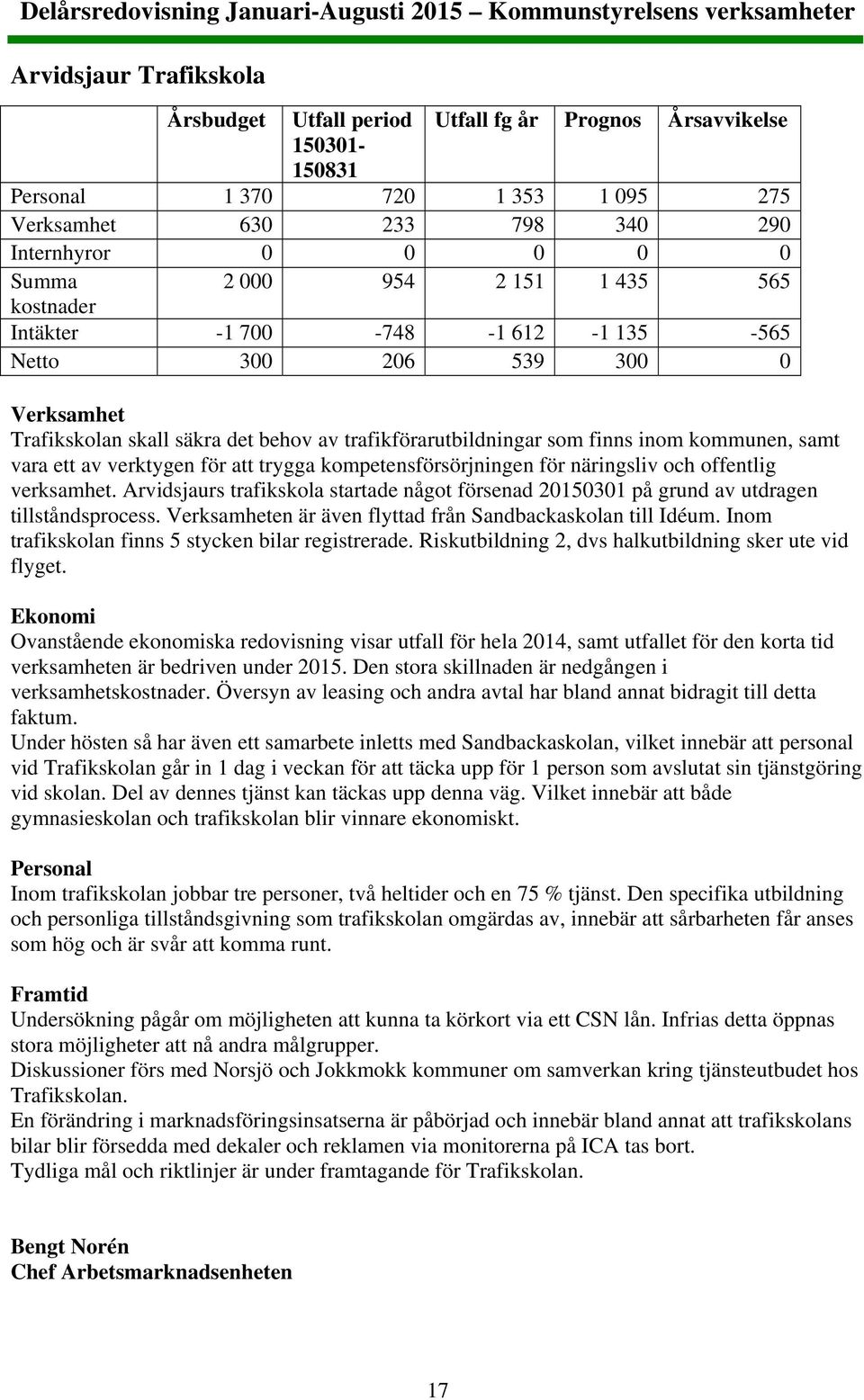 av verktygen för att trygga kompetensförsörjningen för näringsliv och offentlig verksamhet. Arvidsjaurs trafikskola startade något försenad 20150301 på grund av utdragen tillståndsprocess.