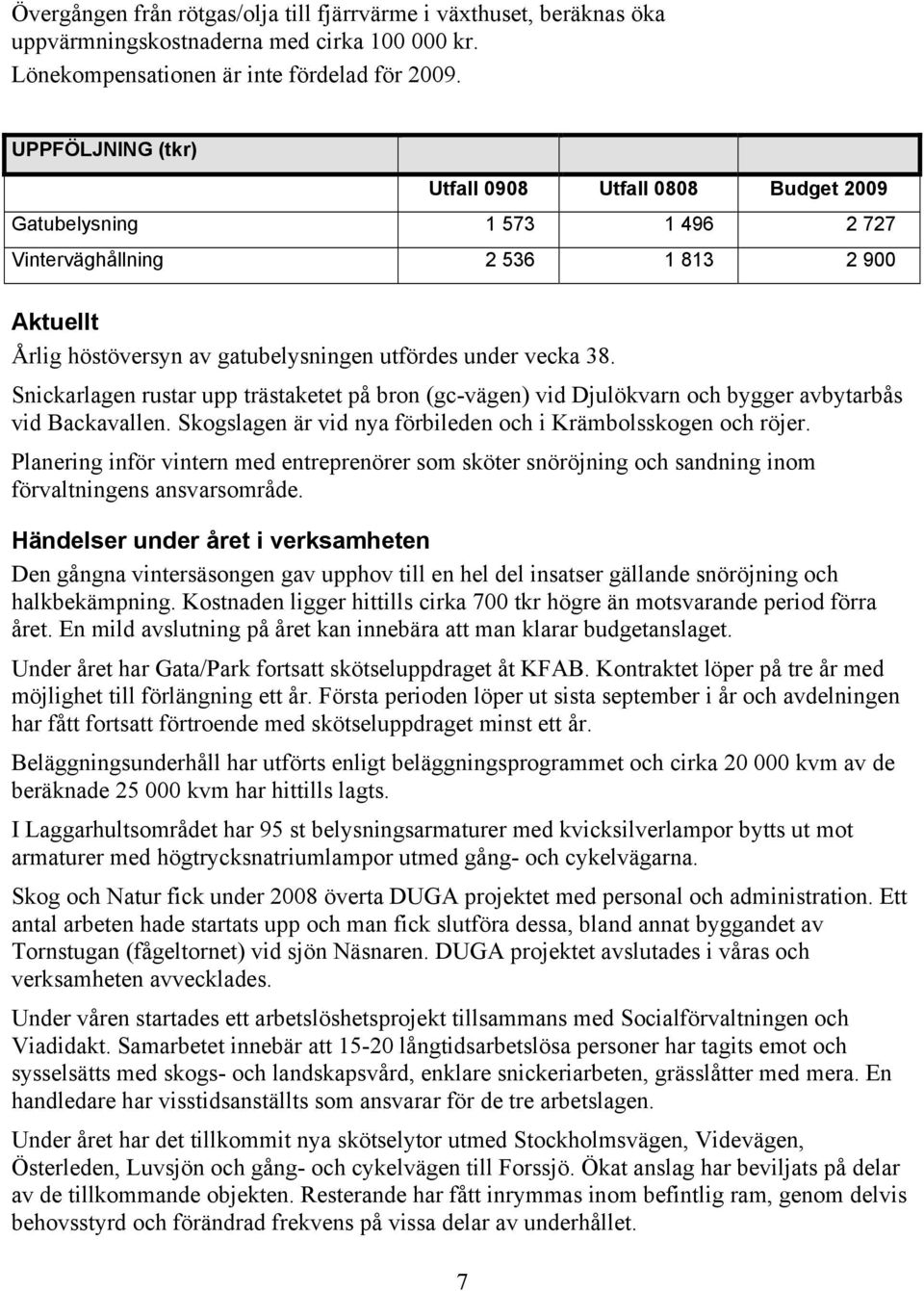 Snickarlagen rustar upp trästaketet på bron (gc-vägen) vid Djulökvarn och bygger avbytarbås vid Backavallen. Skogslagen är vid nya förbileden och i Krämbolsskogen och röjer.