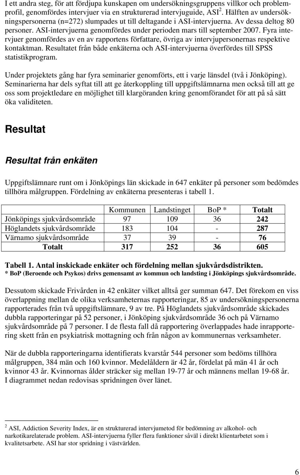 Fyra intervjuer genomfördes av en av rapportens författare, övriga av intervjupersonernas respektive kontaktman.