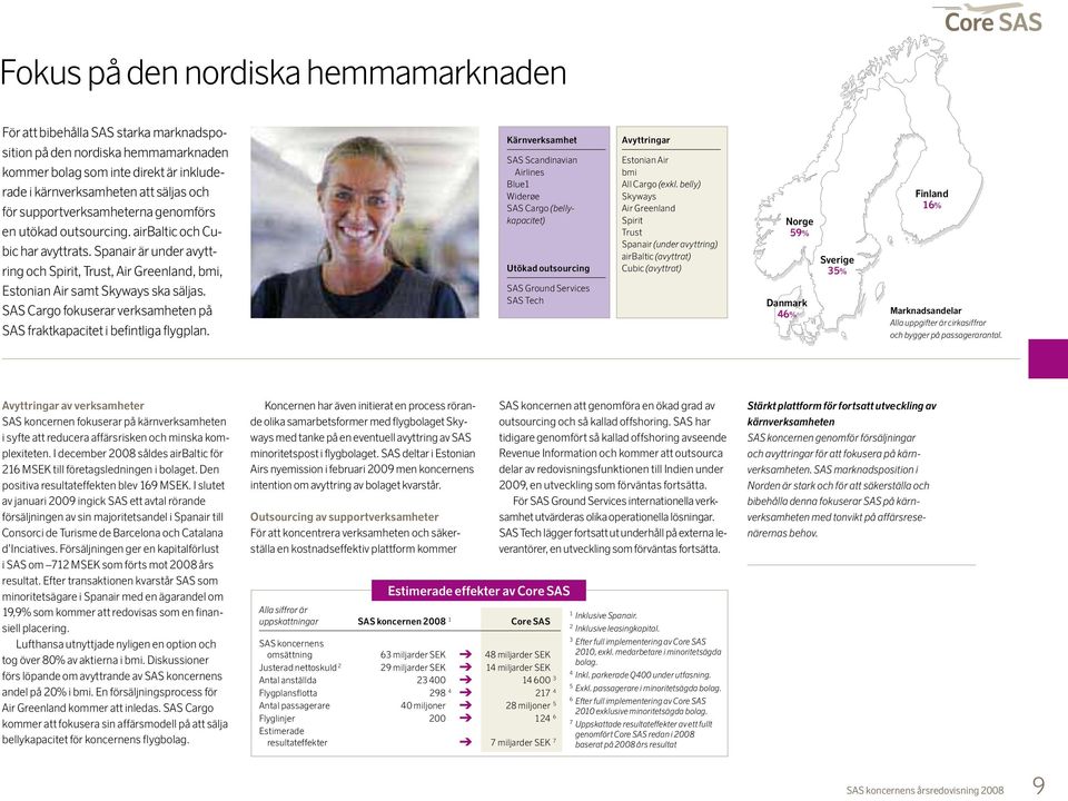 SAS Cargo fokuserar verksamheten på SAS fraktkapacitet i befintliga flygplan.