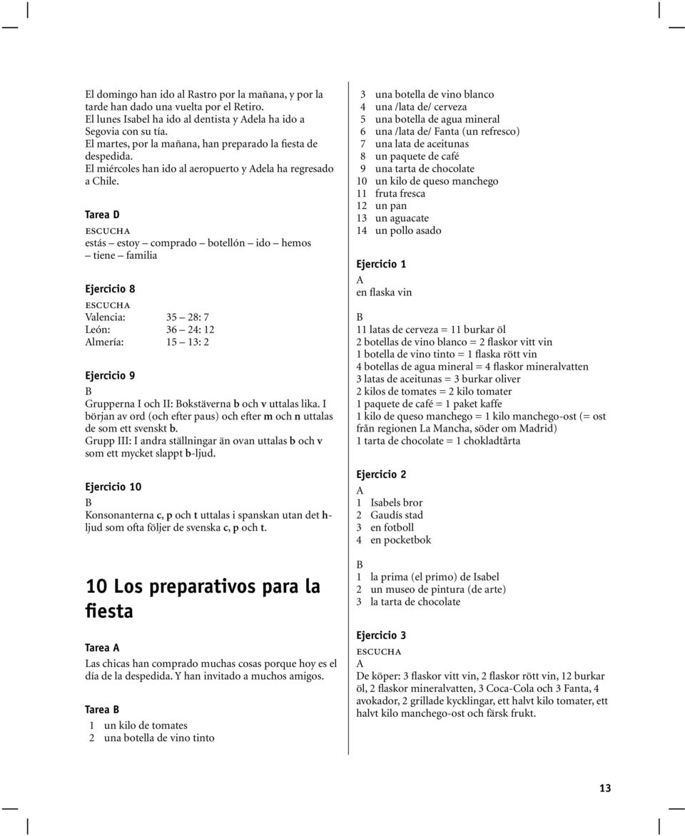 Tarea D ESUH estás estoy comprado botellón ido hemos tiene familia ESUH Valencia: 35 28: 7 León: 36 24: 12 lmería: 15 13: 2 Grupperna I och II: okstäverna b och v uttalas lika.