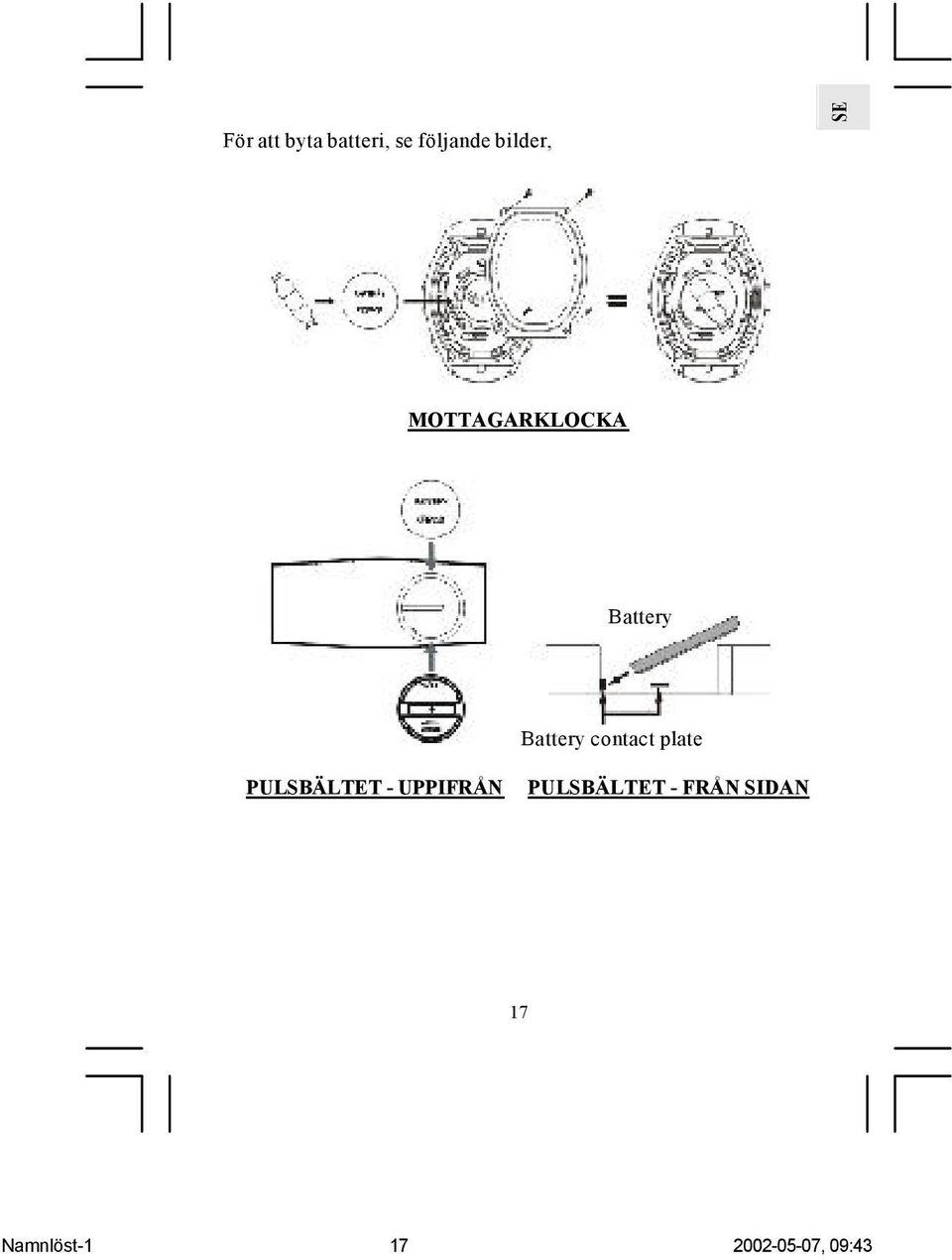 Battery contact plate PULSBÄLTET -