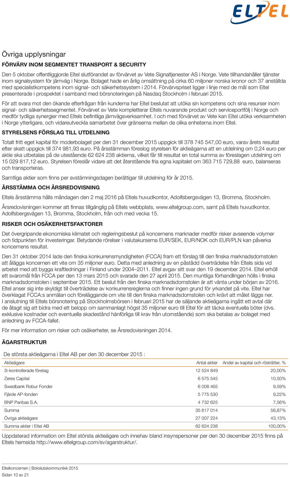 Bolaget hade en årlig omsättning på cirka 60 miljoner norska kronor och 37 anställda med specialistkompetens inom signal- och säkerhetssystem i.