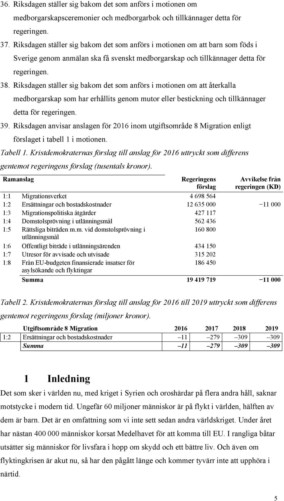 Riksdagen ställer sig bakom det som anförs i motionen om att återkalla medborgarskap som har erhållits genom mutor eller bestickning och tillkännager detta för regeringen. 39.