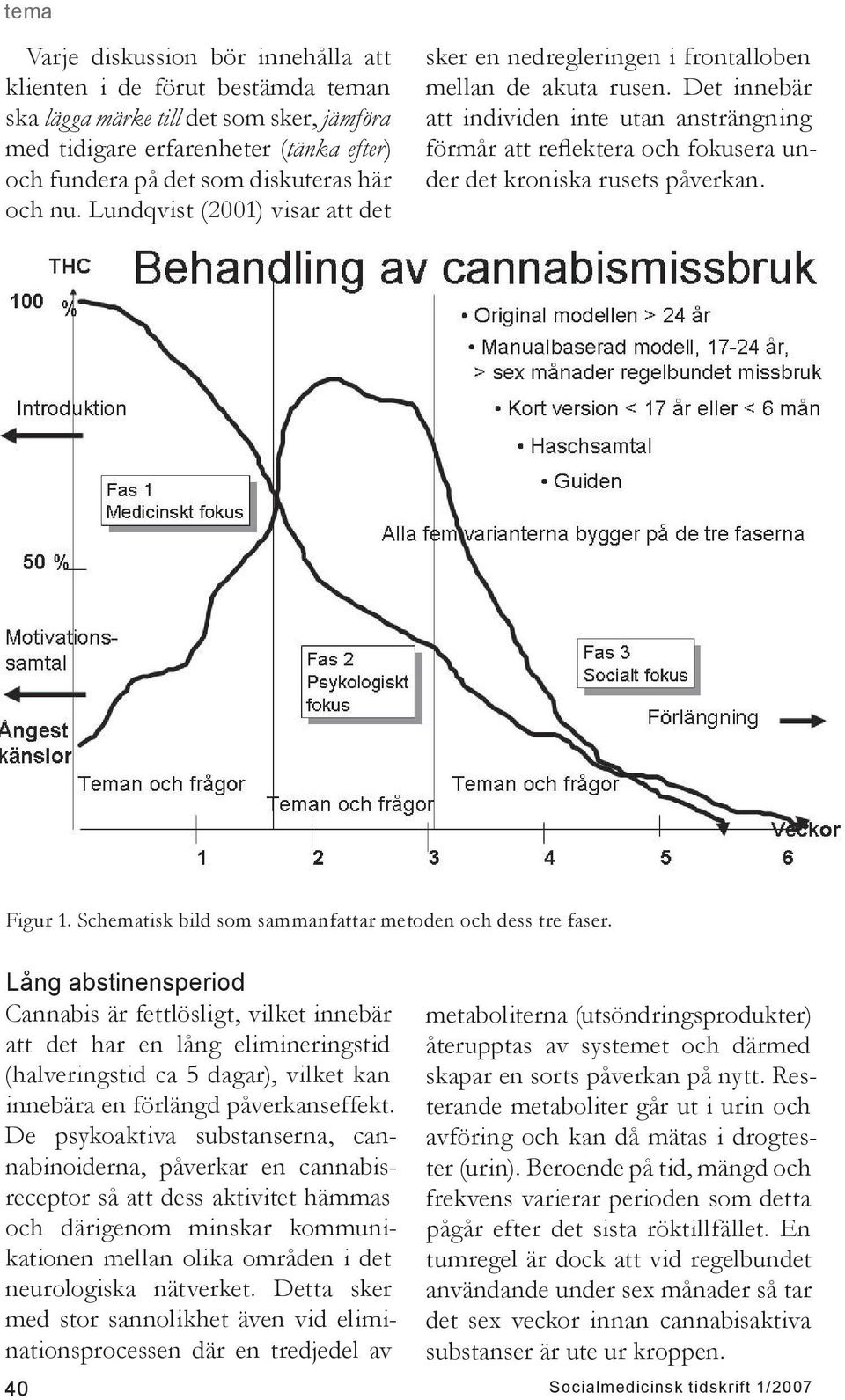 Det innebär att individen inte utan ansträngning förmår att reflektera och fokusera under det kroniska rusets påverkan. Figur 1. Schematisk bild som sammanfattar metoden och dess tre faser.