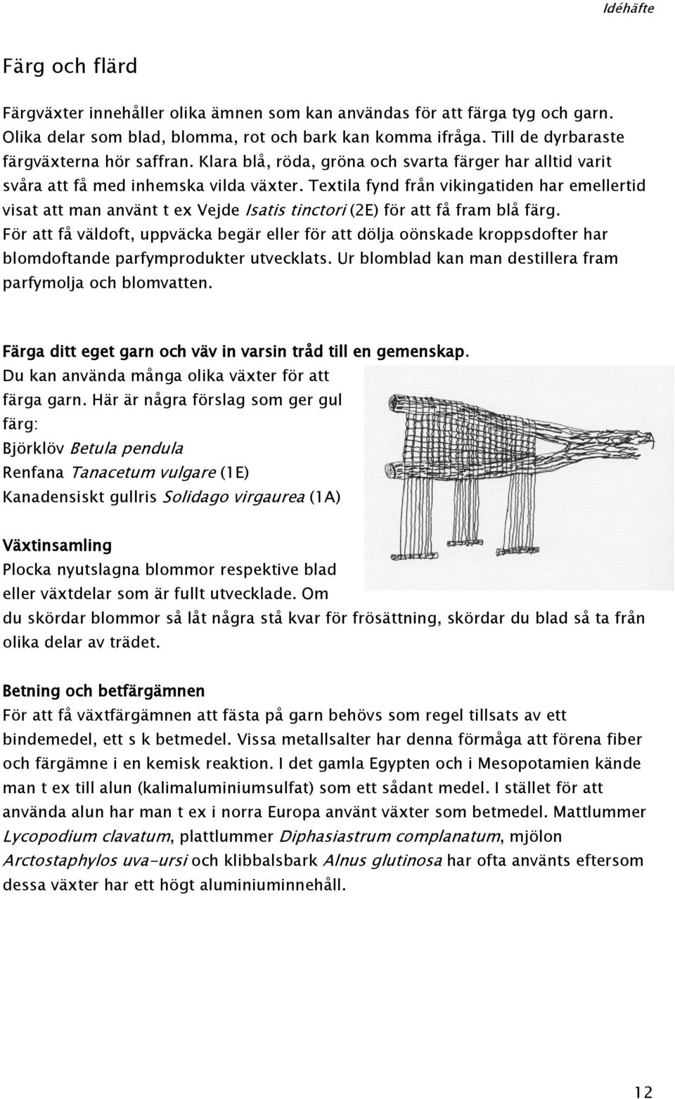 Textila fynd från vikingatiden har emellertid visat att man använt t ex Vejde Isatis tinctori (2E) för att få fram blå färg.