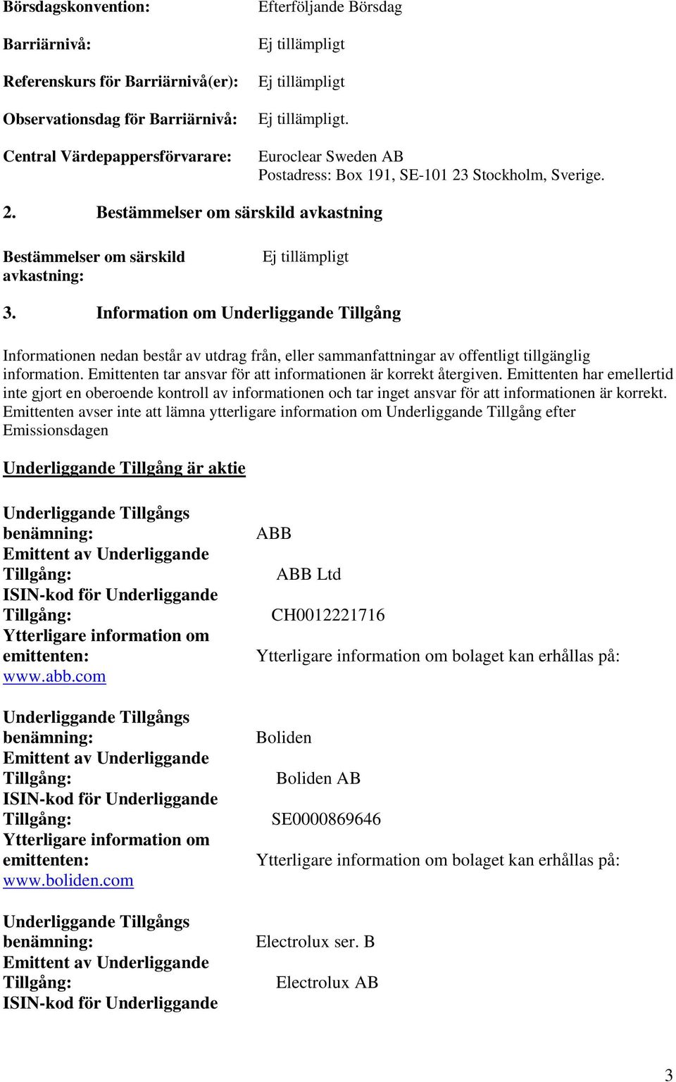 Information om Underliggande Tillgång Informationen nedan består av utdrag från, eller sammanfattningar av offentligt tillgänglig information.