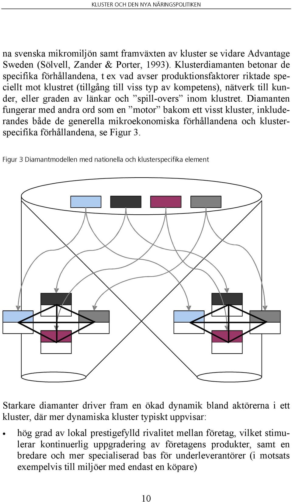 länkar och spill-overs inom klustret.