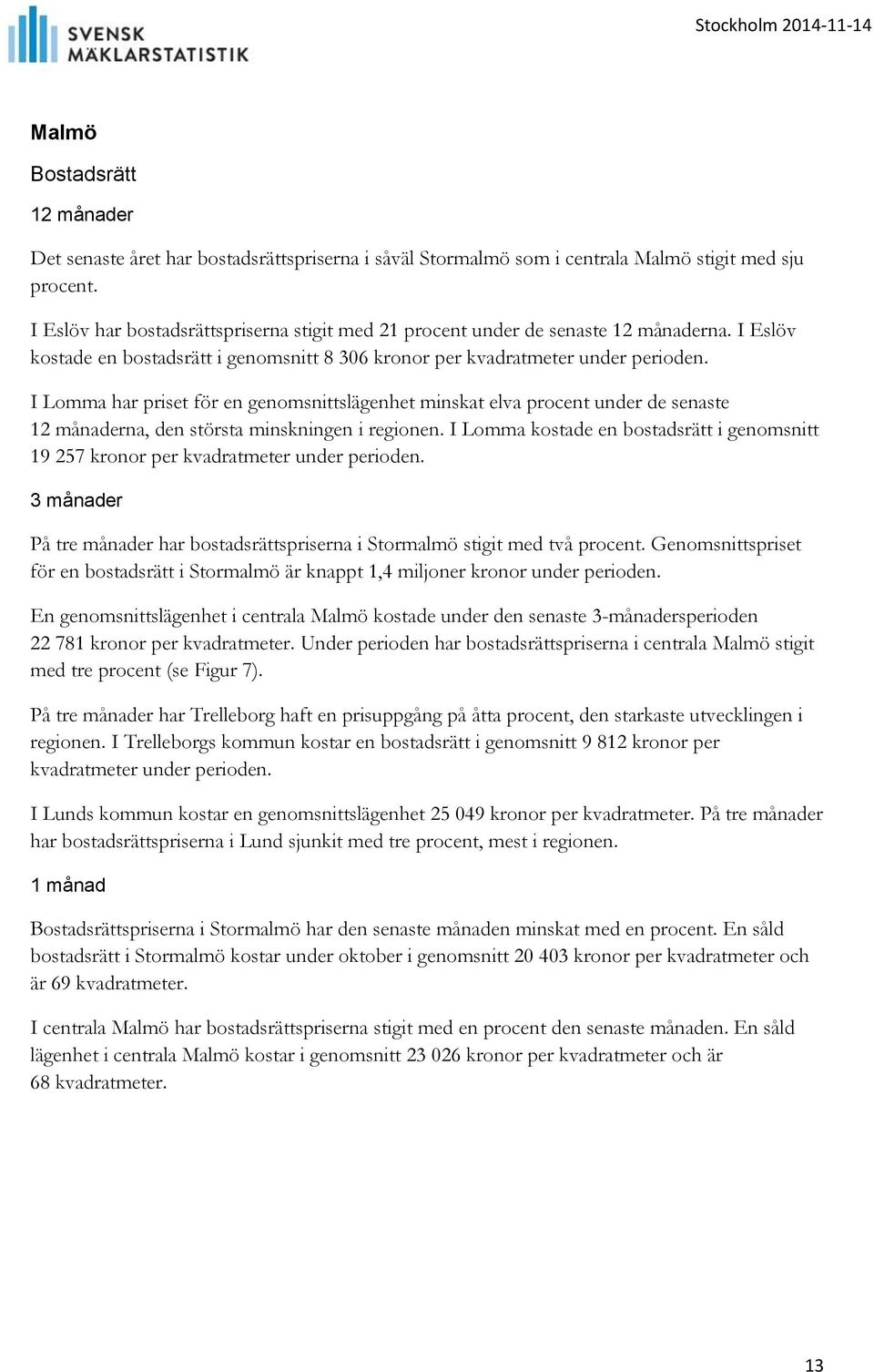I Lomma har priset för en genomsnittslägenhet minskat elva procent under de senaste na, den största minskningen i regionen.