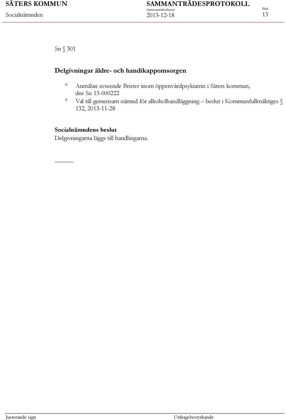 Val till gemensam nämnd för alkoholhandläggning beslut i