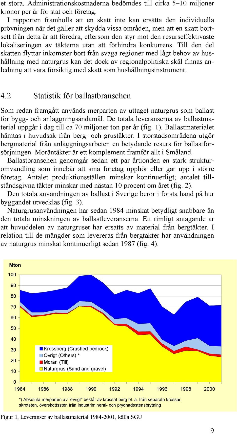 resurseffektivaste lokaliseringen av täkterna utan att förhindra konkurrens.