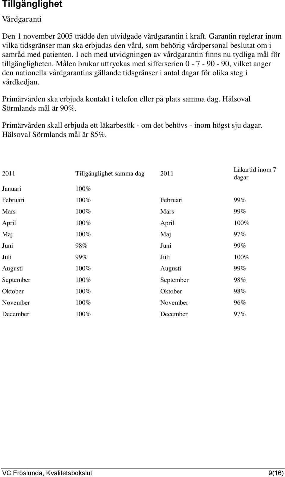 I och med utvidgningen av vårdgarantin finns nu tydliga mål för tillgängligheten.