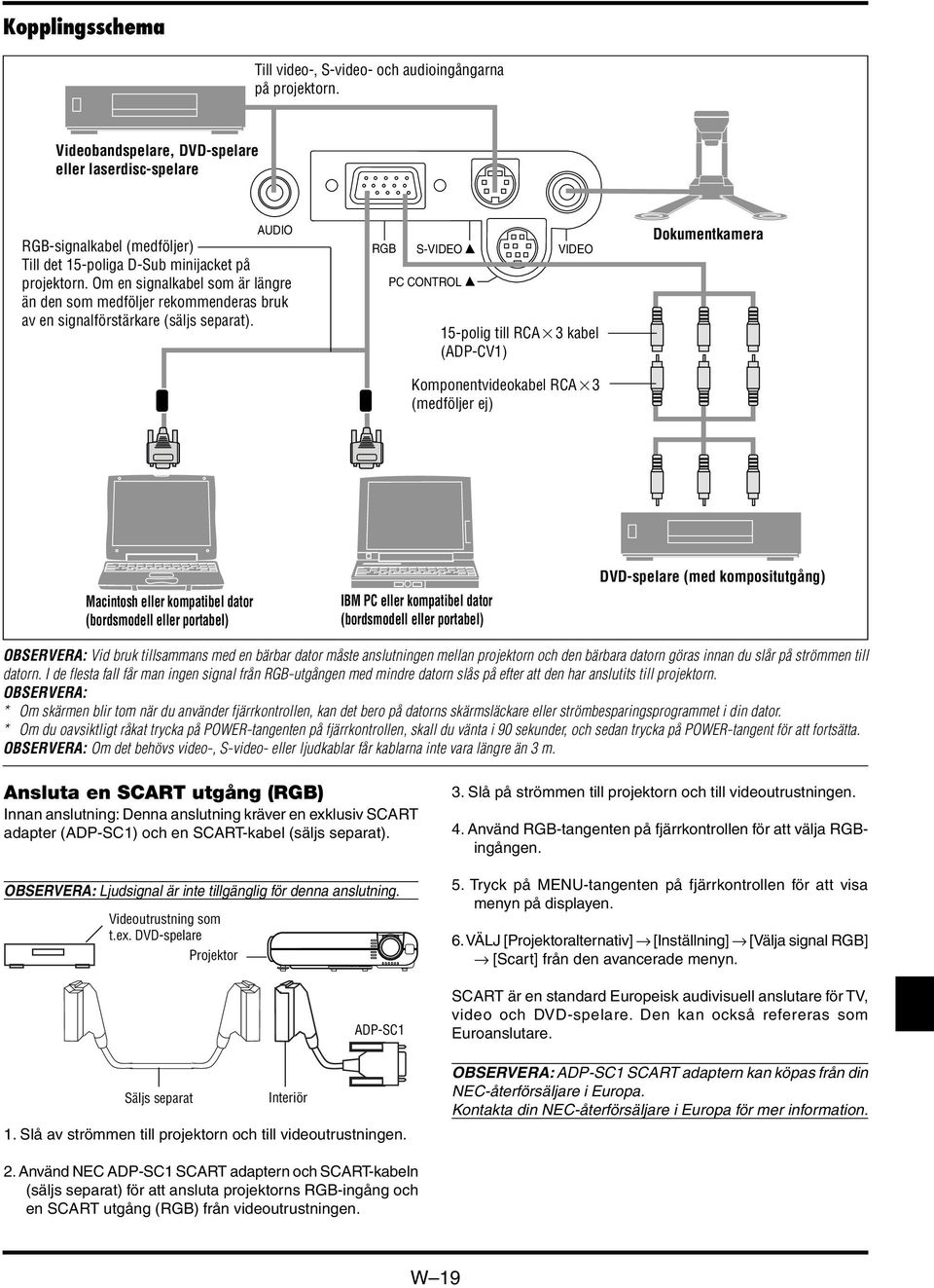 Om en signalkabel som är längre än den som medföljer rekommenderas bruk av en signalförstärkare (säljs separat).