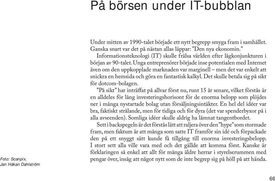 Unga entreprenörer började inse potentialen med Internet även om den uppkopplade marknaden var marginell men det var enkelt att snickra en hemsida och göra en fantastisk kalkyl.