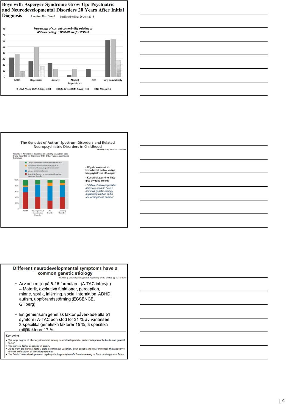 formuläret (A-TAC intervju) Motorik, exekutiva funktioner, perception, minne, språk, inlärning, social interaktion, ADHD, autism, uppförandsstörning