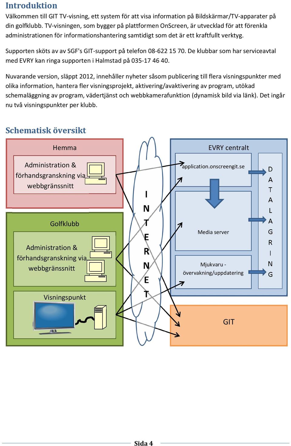 Supporten sköts av av SGF's GIT-support på telefon 08-622 15 70. De klubbar som har serviceavtal med EVRY kan ringa supporten i Halmstad på 035-17 46 40.