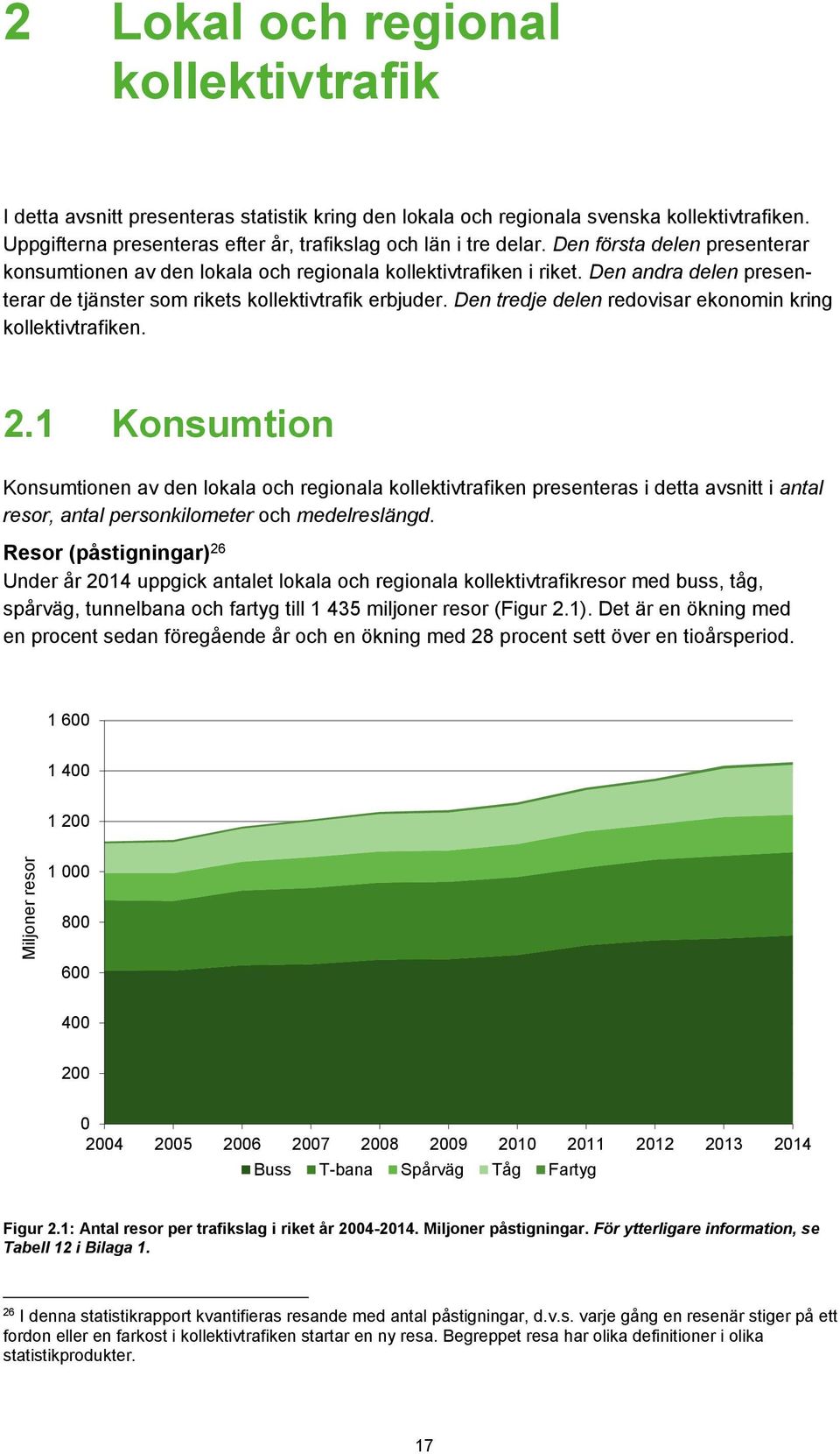 Den andra delen presenterar de tjänster som rikets kollektivtrafik erbjuder. Den tredje delen redovisar ekonomin kring kollektivtrafiken. 2.