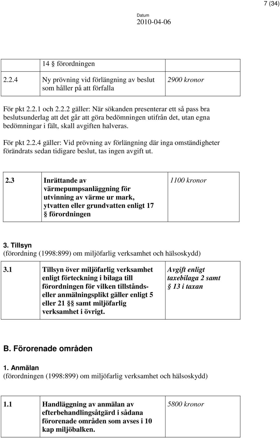 Tillsyn (förordning (1998:899) om miljöfarlig verksamhet och hälsoskydd) 3.