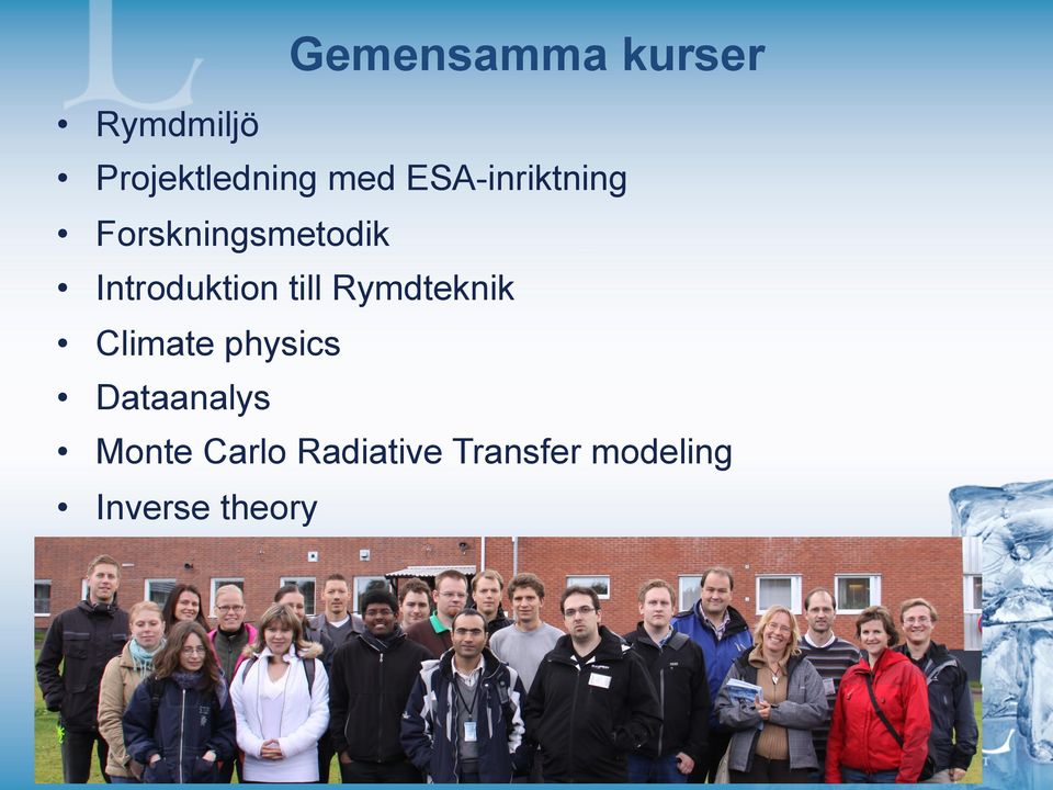 till Rymdteknik Climate physics Dataanalys