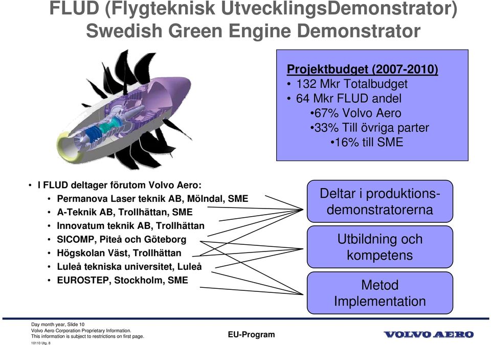 A-Teknik AB, Trollhättan, SME Innovatum teknik AB, Trollhättan SICOMP, Piteå och Göteborg Högskolan Väst, Trollhättan Luleå tekniska