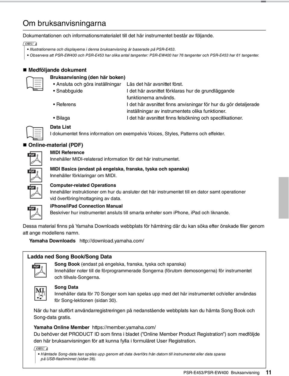 Medföljande dokument Bruksanvisning (den här boken) Ansluta och göra inställningar Läs det här avsnittet först. Snabbguide I det här avsnittet förklaras hur de grundläggande funktionerna används.