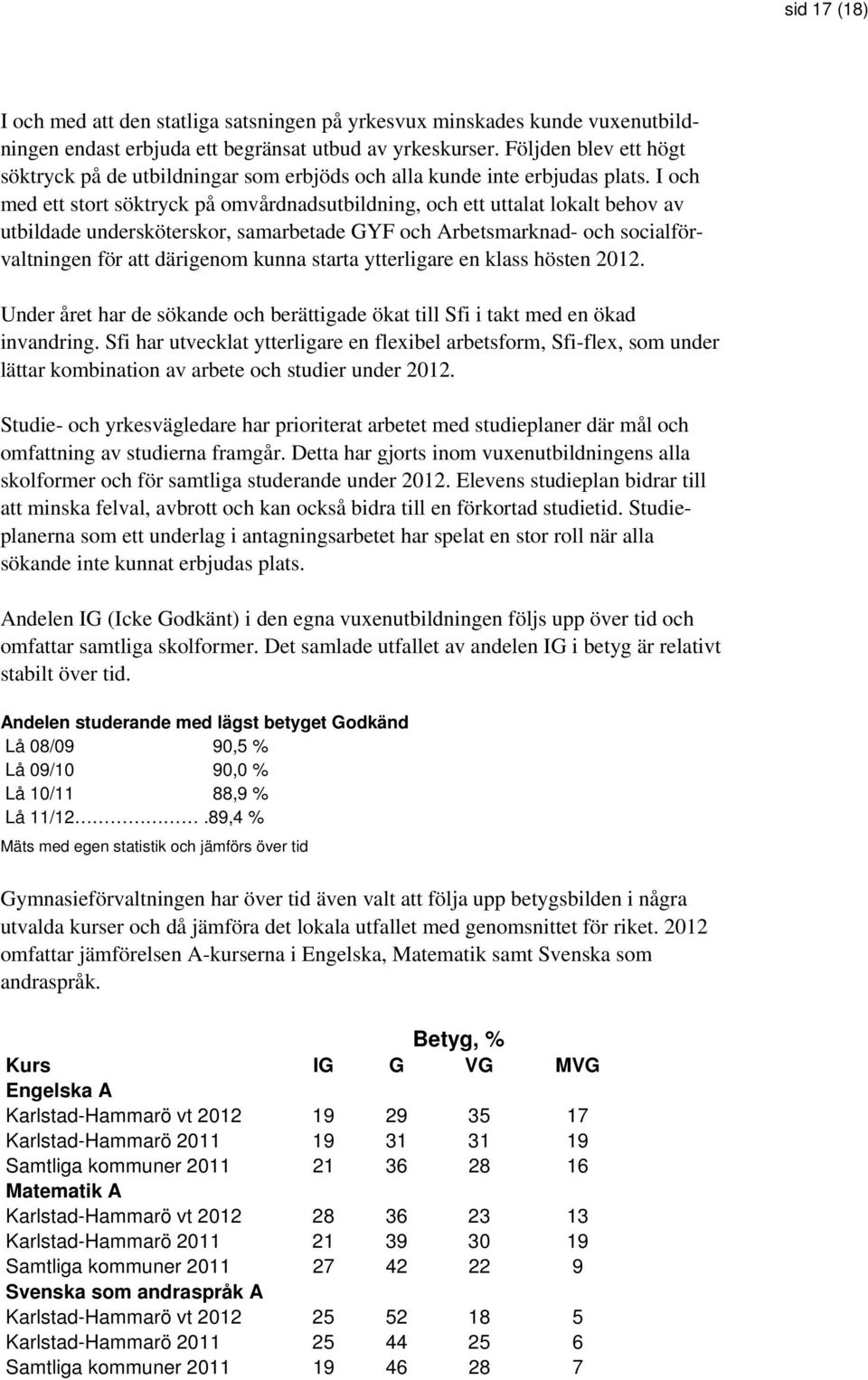 I och med ett stort söktryck på omvårdnadsutbildning, och ett uttalat lokalt behov av utbildade undersköterskor, samarbetade GYF och Arbetsmarknad- och socialförvaltningen för att därigenom kunna