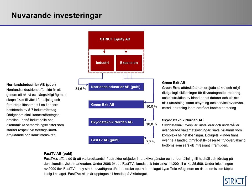 Därigenom skall koncernföretagen emellan uppnå industriella och ekonomiska samordningsvinster som stärker respektive företags kunderbjudande och konkurrenskraft.