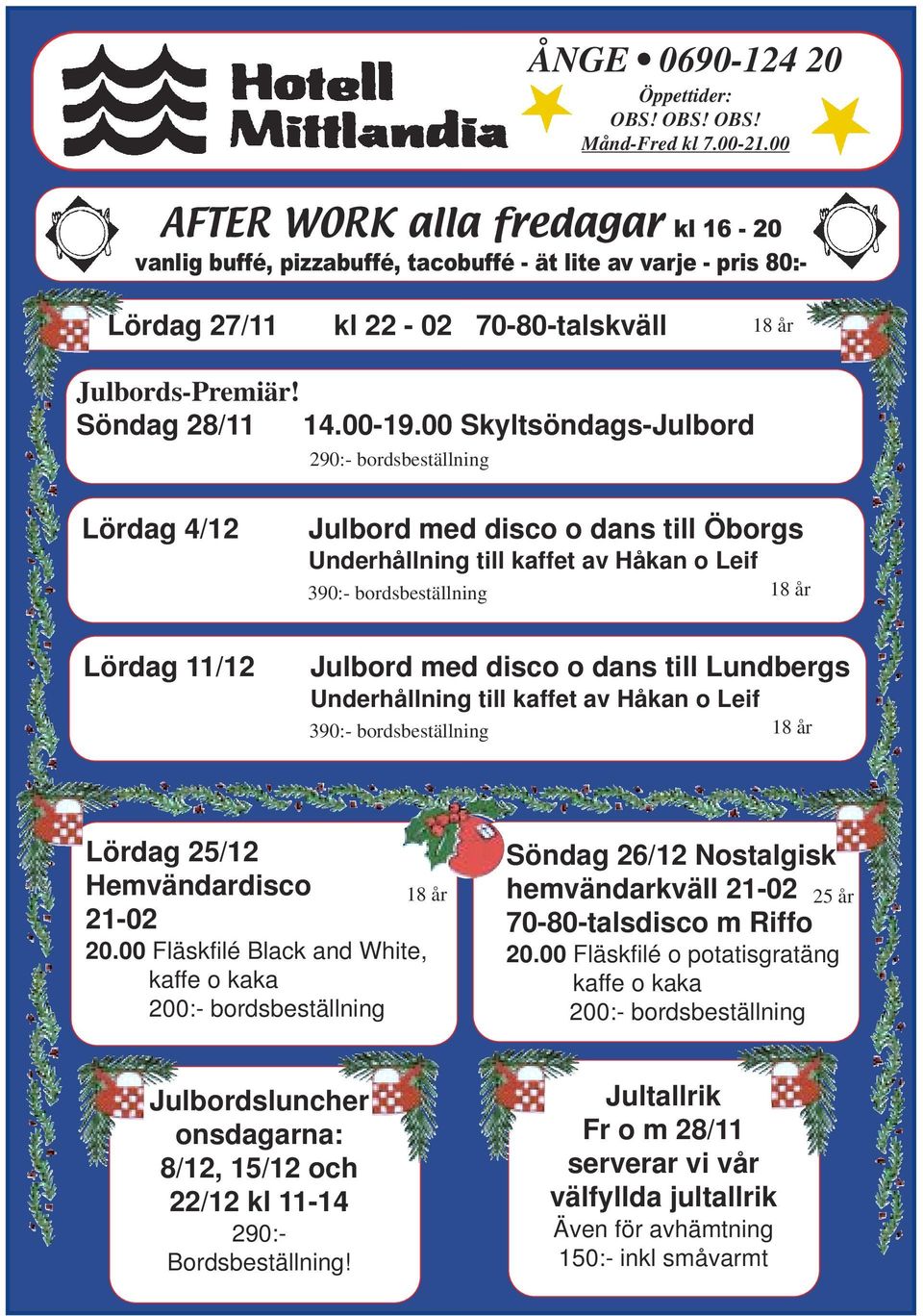 Söndag 28/11 14.00-19.