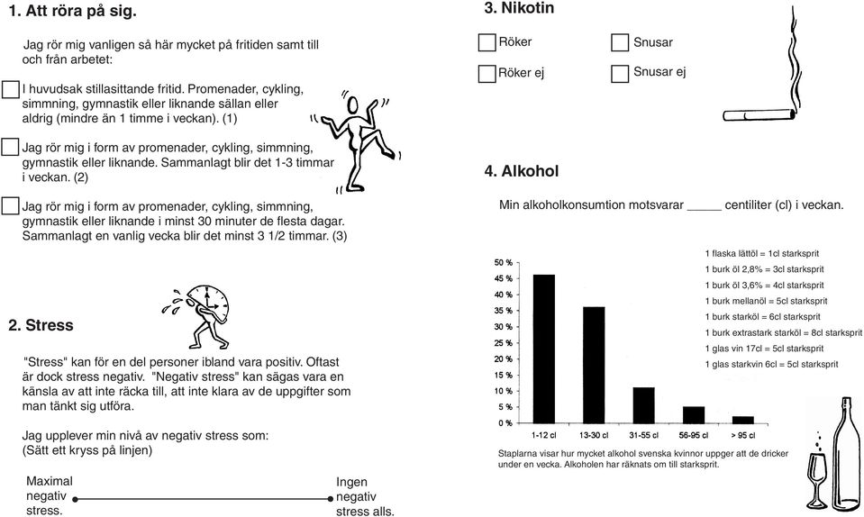 Sammanlagt blir det 1-3 timmar i veckan. (2) 3. Nikotin Röker Röker ej 4.