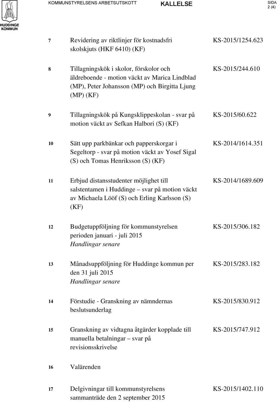 610 9 Tillagningskök på Kungsklippeskolan - svar på motion väckt av Sefkan Halbori (S) (KF) KS-2015/60.