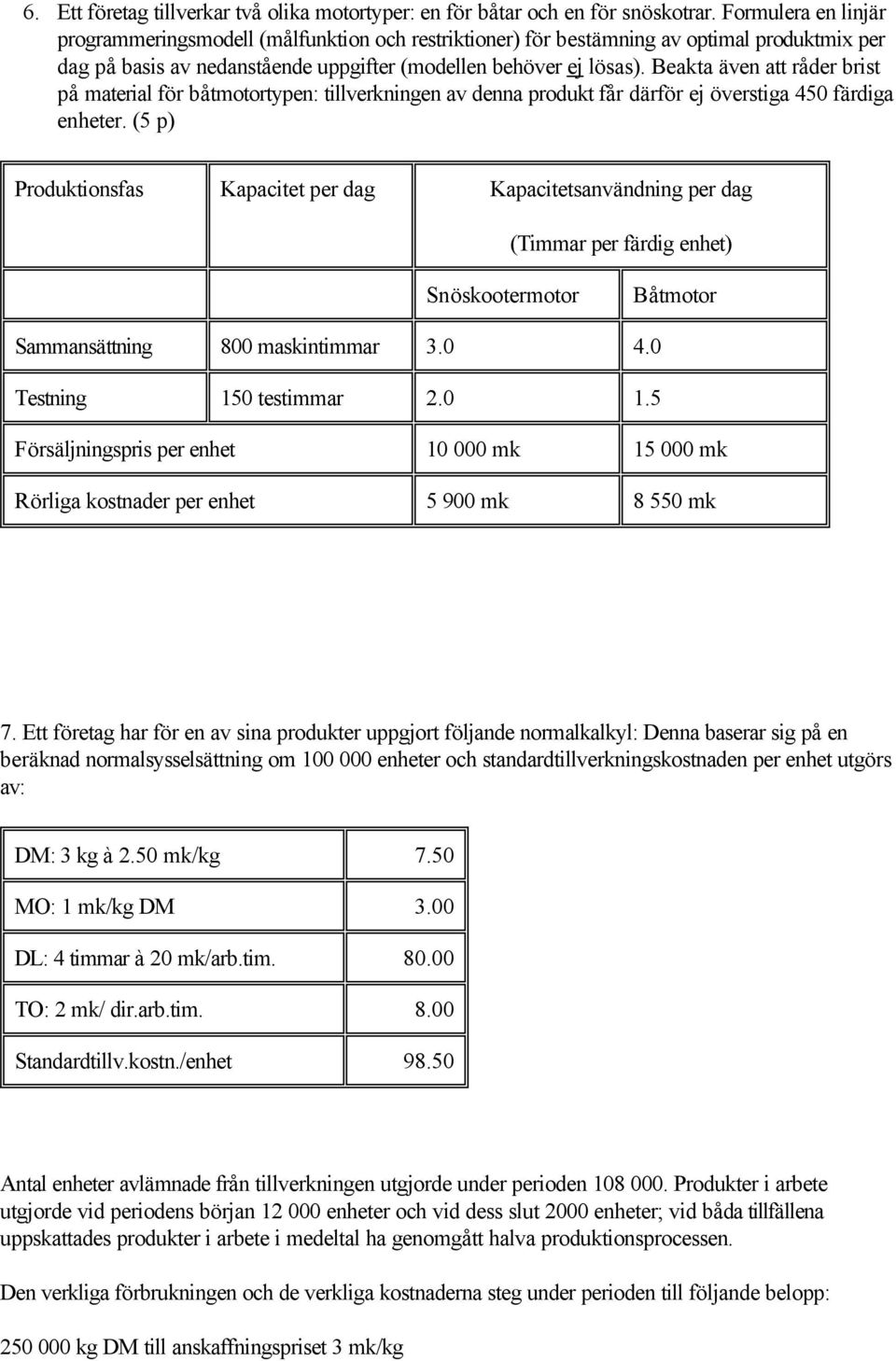 Beakta även att råder brist på material för båtmotortypen: tillverkningen av denna produkt får därför ej överstiga 450 färdiga enheter.