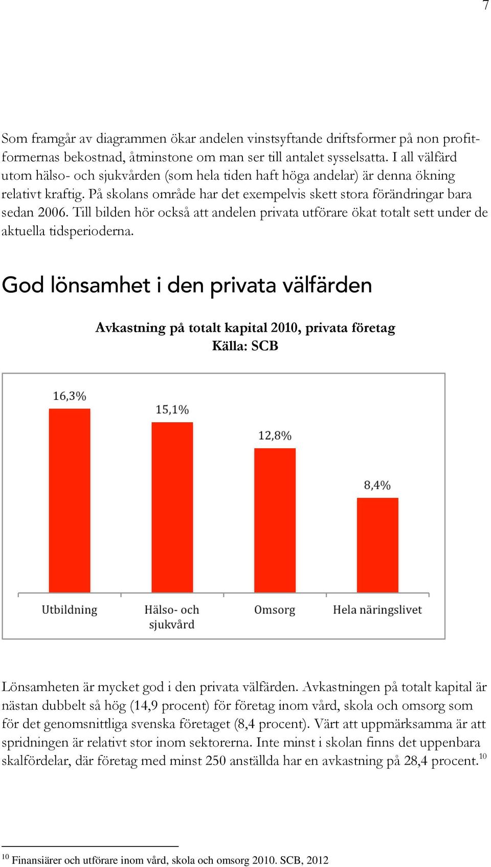 Till bilden hör också att andelen privata utförare ökat totalt sett under de aktuella tidsperioderna.