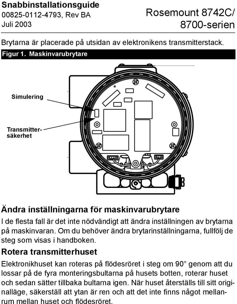 maskinvaran. Om du behöver ändra brytarinställningarna, fullfölj de steg som visas i handboken.