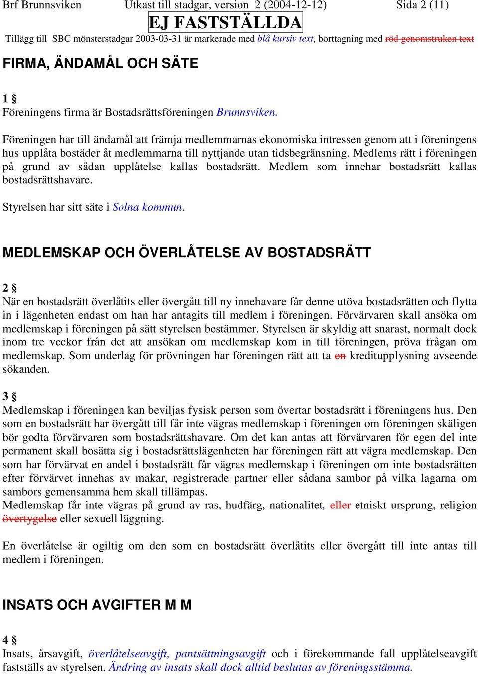 Medlems rätt i föreningen på grund av sådan upplåtelse kallas bostadsrätt. Medlem som innehar bostadsrätt kallas bostadsrättshavare. Styrelsen har sitt säte i Solna kommun.