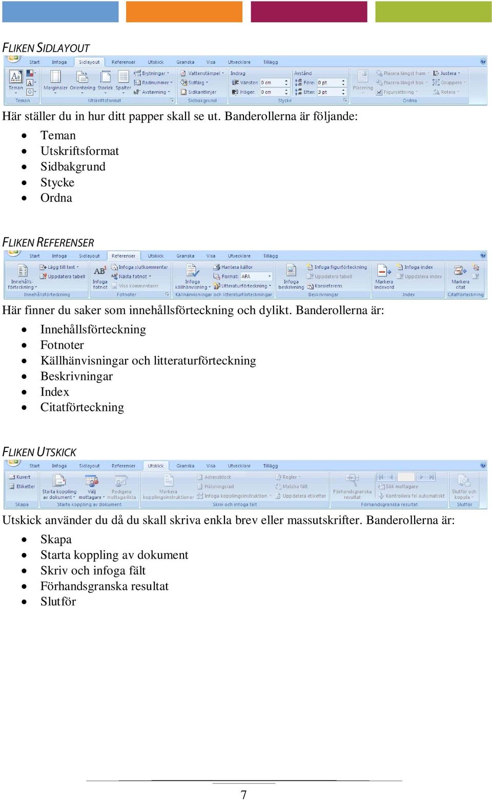 innehållsförteckning och dylikt.