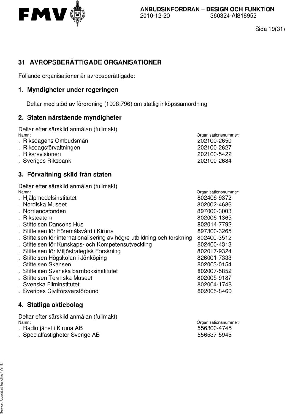 Riksdagens Ombudsmän 202100-2650. Riksdagsförvaltningen 202100-2627. Riksrevisionen 202100-5422. Sveriges Riksbank 202100-2684 3.