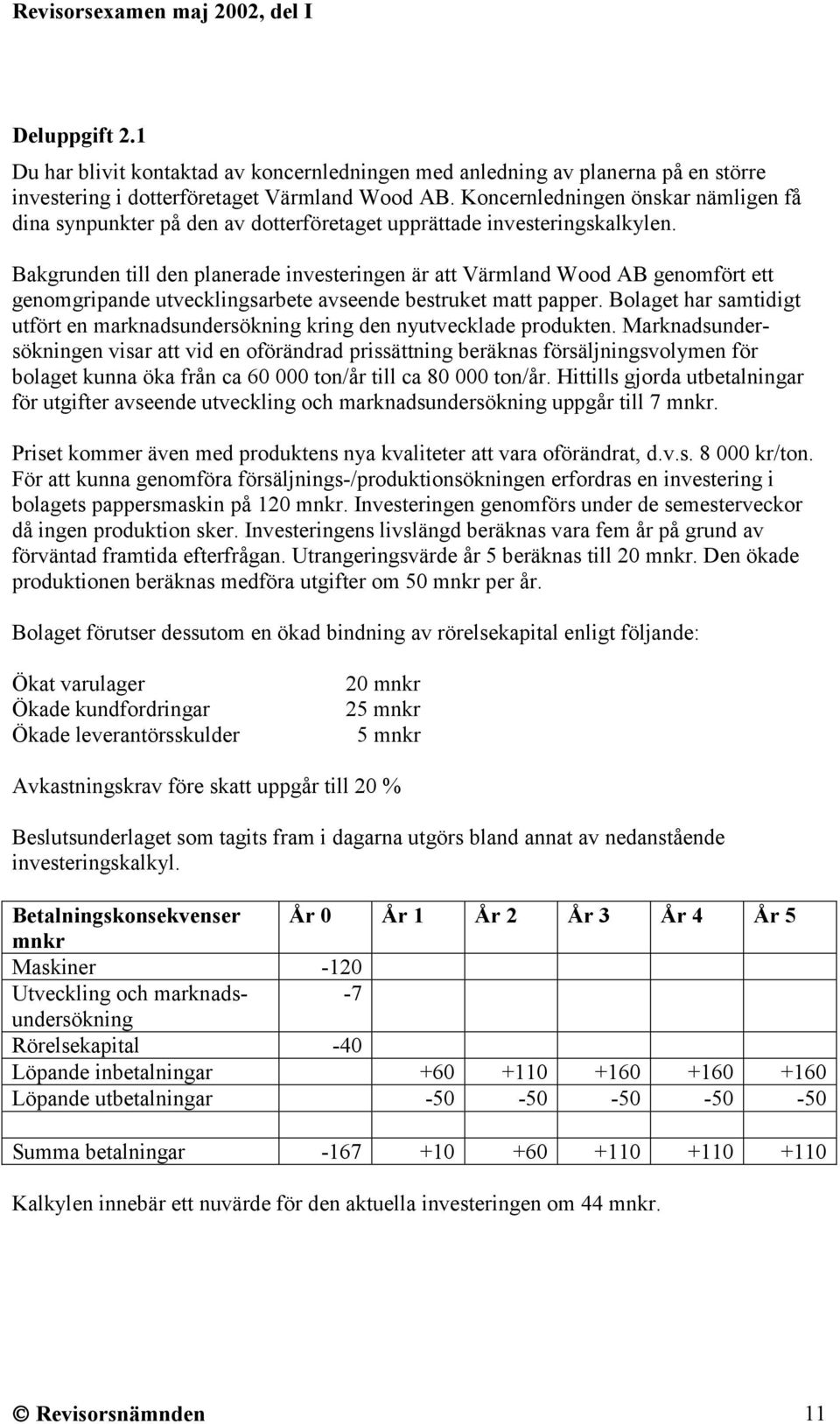 Bakgrunden till den planerade investeringen är att Värmland Wood AB genomfört ett genomgripande utvecklingsarbete avseende bestruket matt papper.