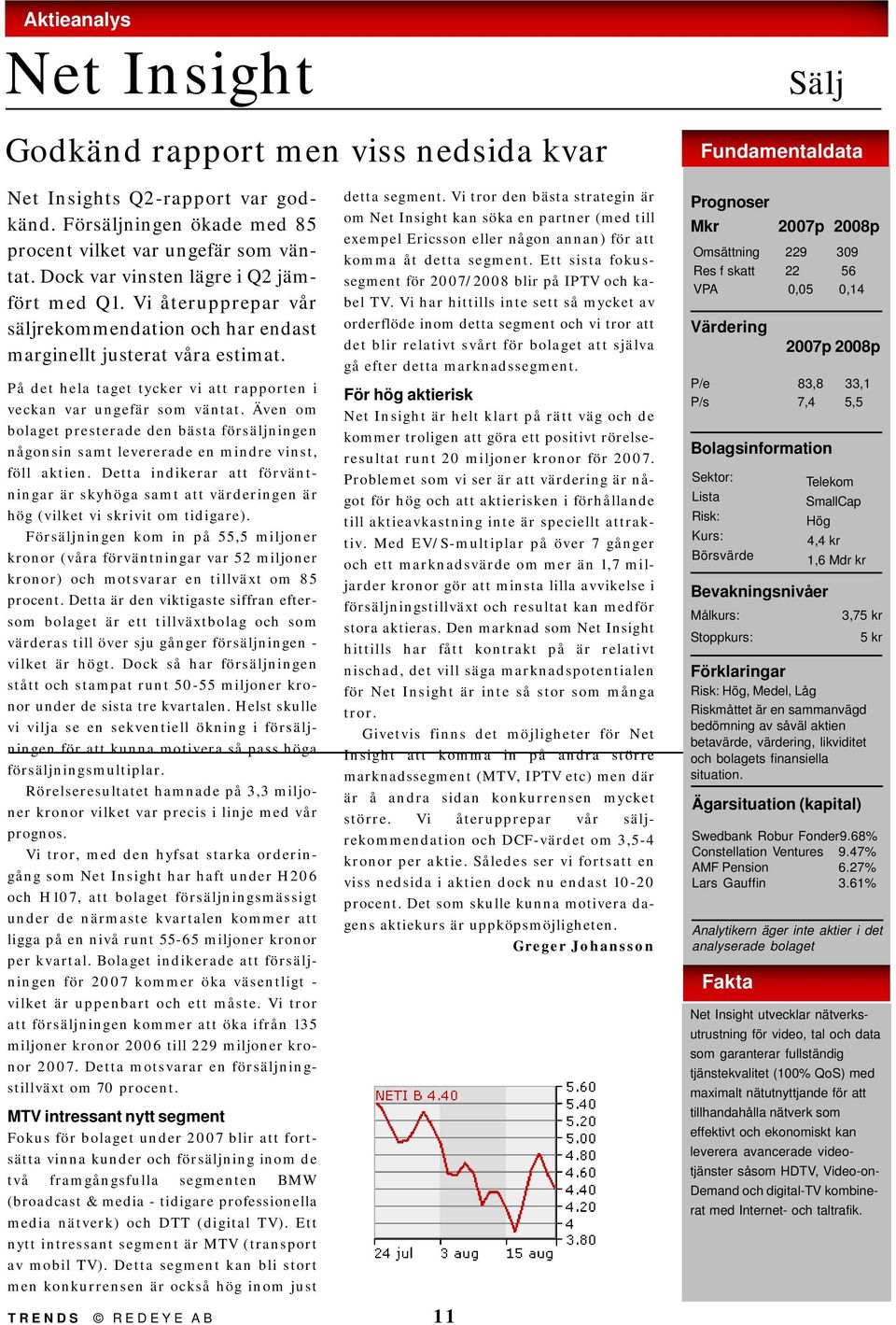 På det hela taget tycker vi att rapporten i veckan var ungefär som väntat. Även om bolaget presterade den bästa försäljningen någonsin samt levererade en mindre vinst, föll aktien.