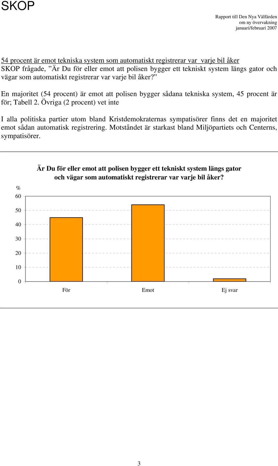 Övriga (2 procent) vet inte I alla politiska partier utom bland Kristdemokraternas sympatisörer finns det en majoritet emot sådan automatisk registrering.