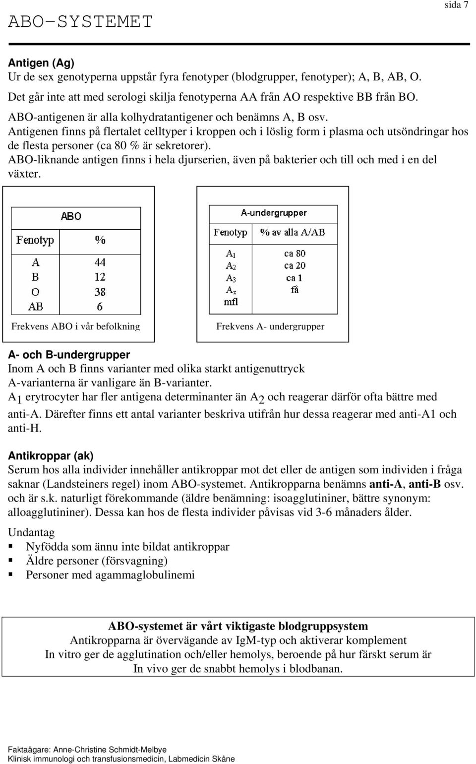 Antigenen finns på flertalet celltyper i kroppen och i löslig form i plasma och utsöndringar hos de flesta personer (ca 80 % är sekretorer).